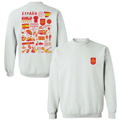 Spain National Team Vive La Fete Women's Impressions Artwork Sweatshirt -  White