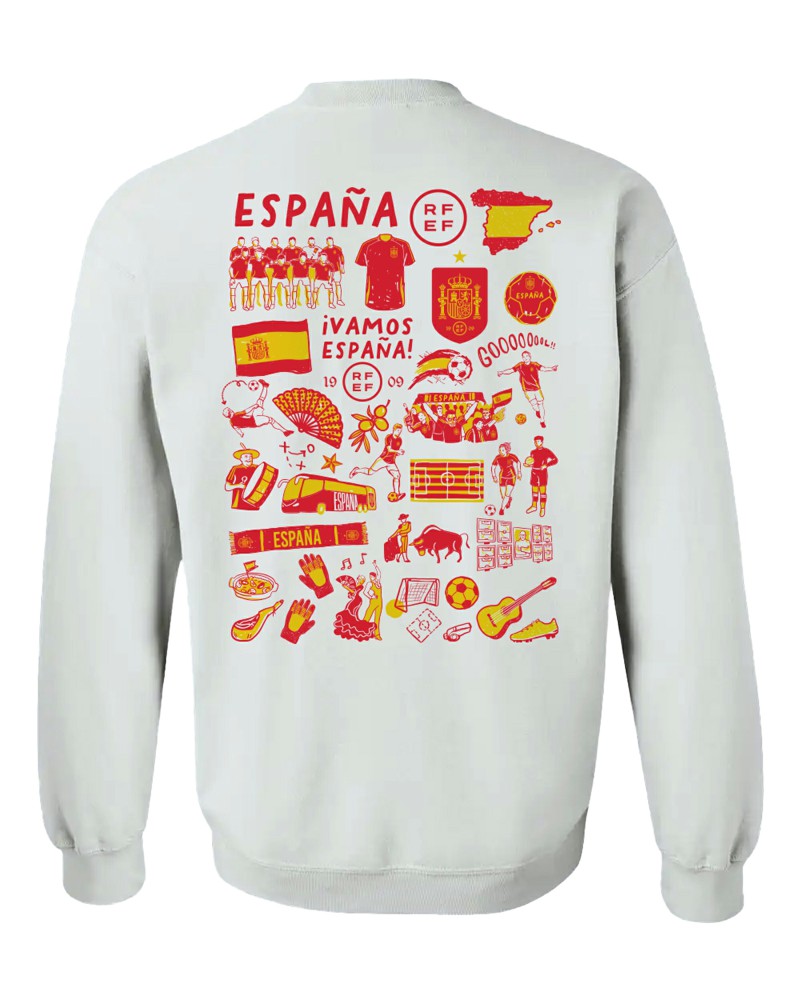 Spain National Team Vive La Fete Women's Impressions Artwork Sweatshirt -  White
