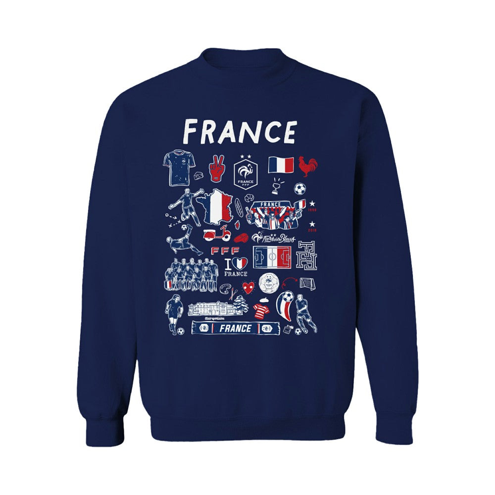 France National Team Vive La Fete Women's Impressions Artwork Sweatshirt -  Navy