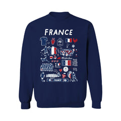 France National Team Vive La Fete Women's Impressions Artwork Sweatshirt -  Navy