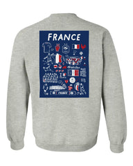 France National Team Vive La Fete Women's Impressions Artwork Sweatshirt -  Gray