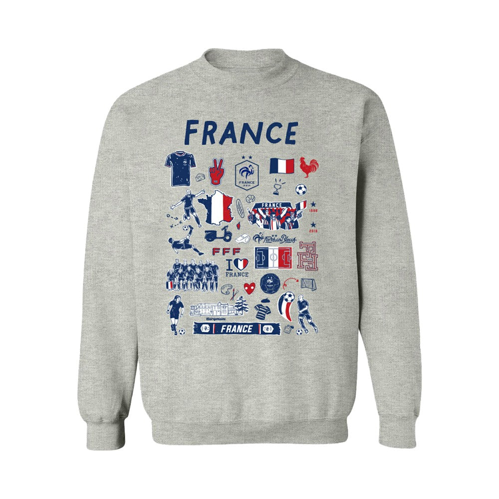 France National Team Vive La Fete Women's Impressions Artwork Sweatshirt -  Gray