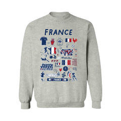 France National Team Vive La Fete Women's Impressions Artwork Sweatshirt -  Gray