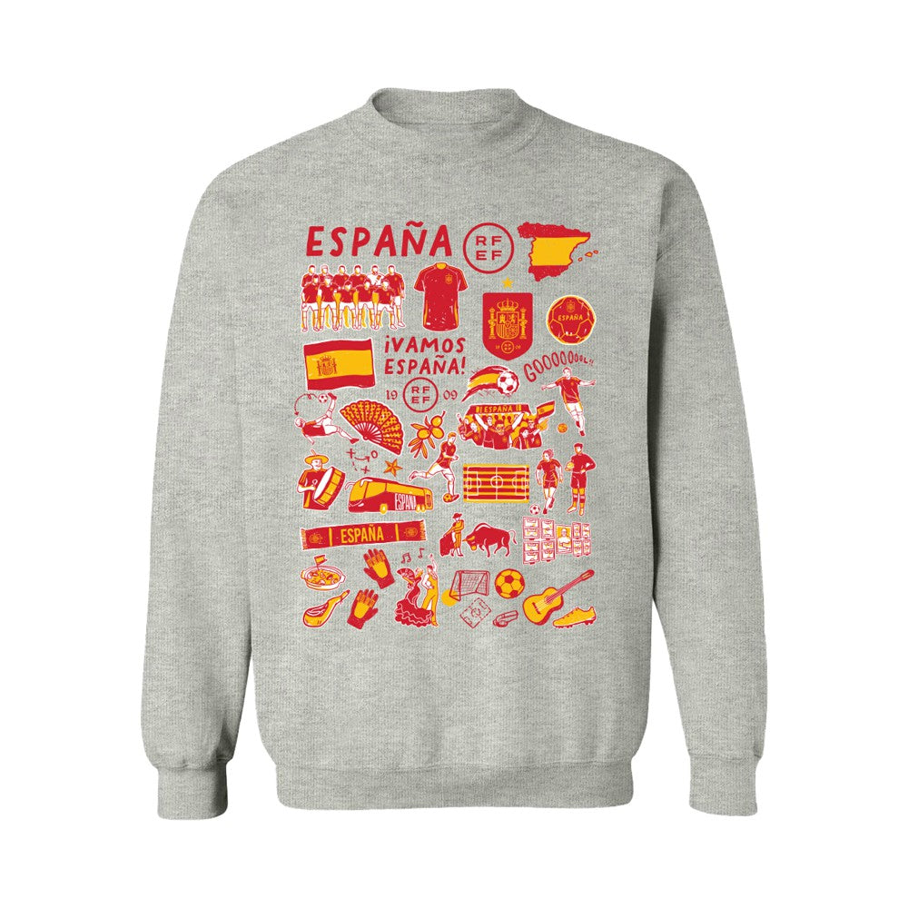 Spain National Team Vive La Fete Women's Impressions Artwork Sweatshirt -  Gray