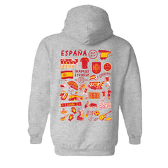 Spain National Team Vive La Fete Women's Impressions Artwork Hoodie -  Gray