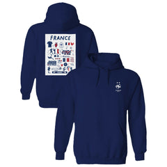France National Team Vive La Fete Women's Impressions Artwork Hoodie -  Navy