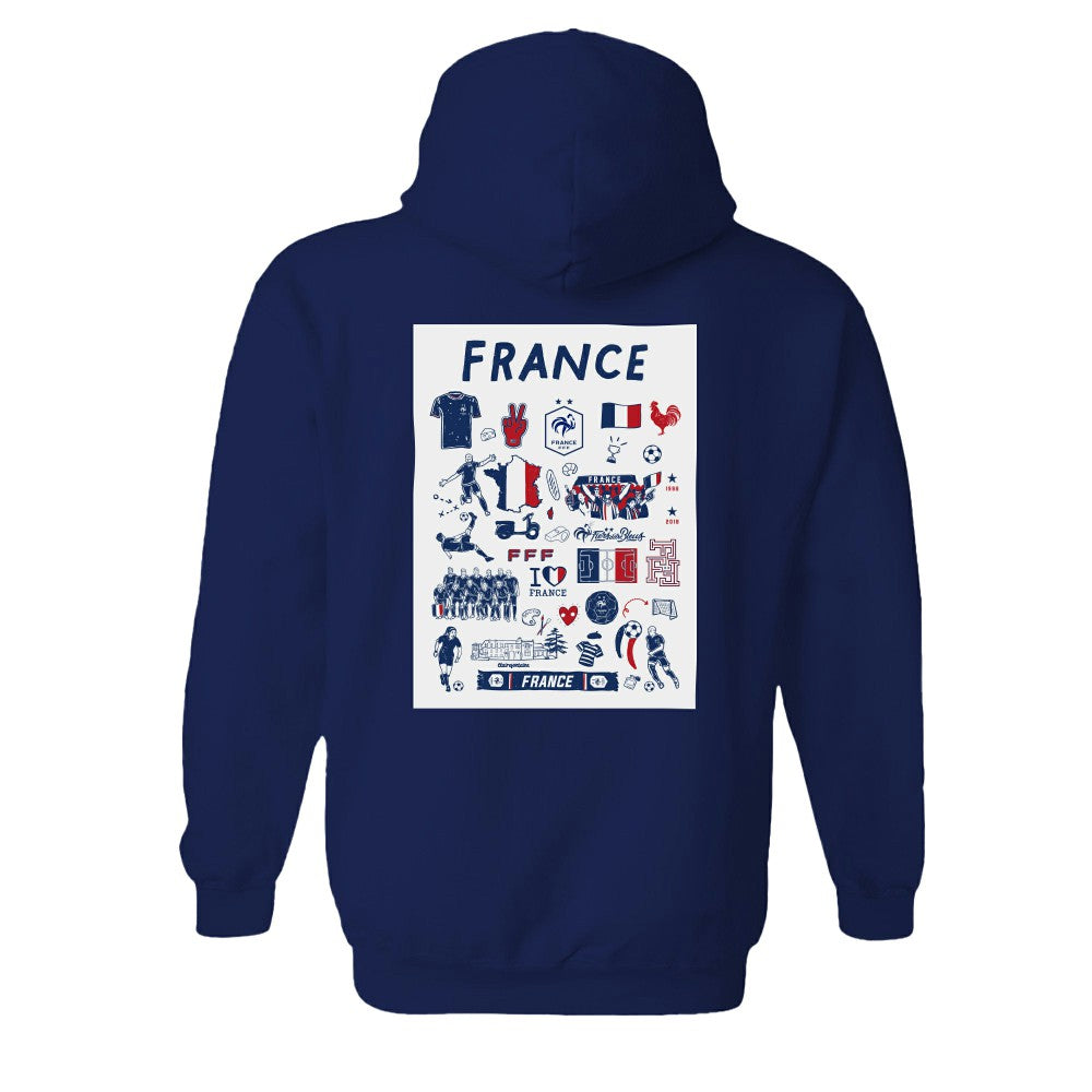 France National Team Vive La Fete Women's Impressions Artwork Hoodie -  Navy