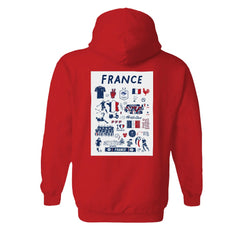 France National Team Vive La Fete Women's Impressions Artwork Hoodie -  Red