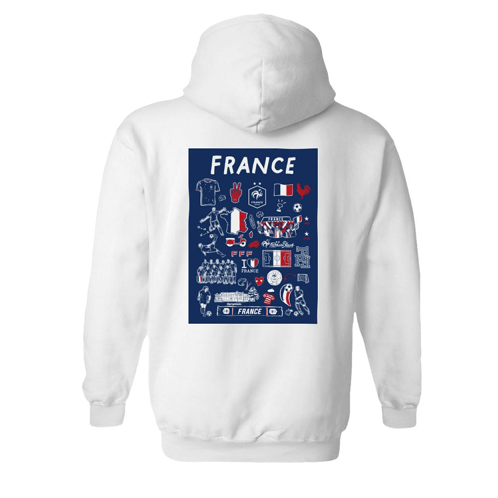 France National Team Vive La Fete Women's Impressions Artwork Hoodie -  White