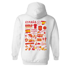 Spain National Team Vive La Fete Women's Impressions Artwork Hoodie -  White