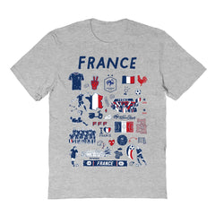 France National Team Vive La Fete Women's Impressions Artwork Fitted T-Shirt -  Gray