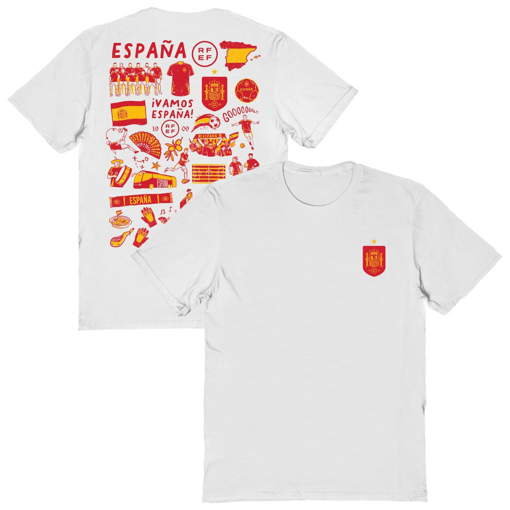 Spain National Team Vive La Fete Women's Impressions Artwork Fitted T-Shirt -  White