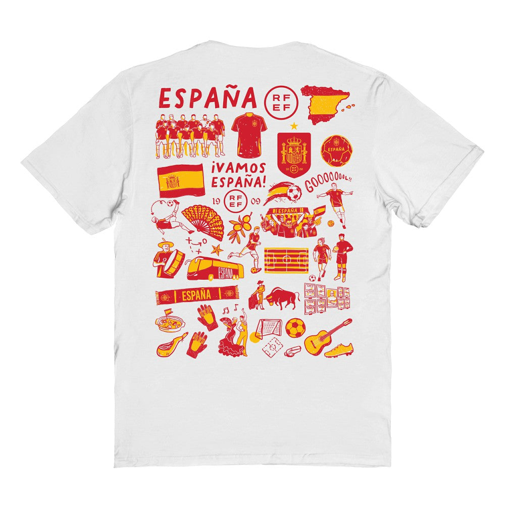 Spain National Team Vive La Fete Women's Impressions Artwork Fitted T-Shirt -  White