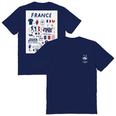 France National Team Vive La Fete Women's Impressions Artwork Fitted T-Shirt -  Navy