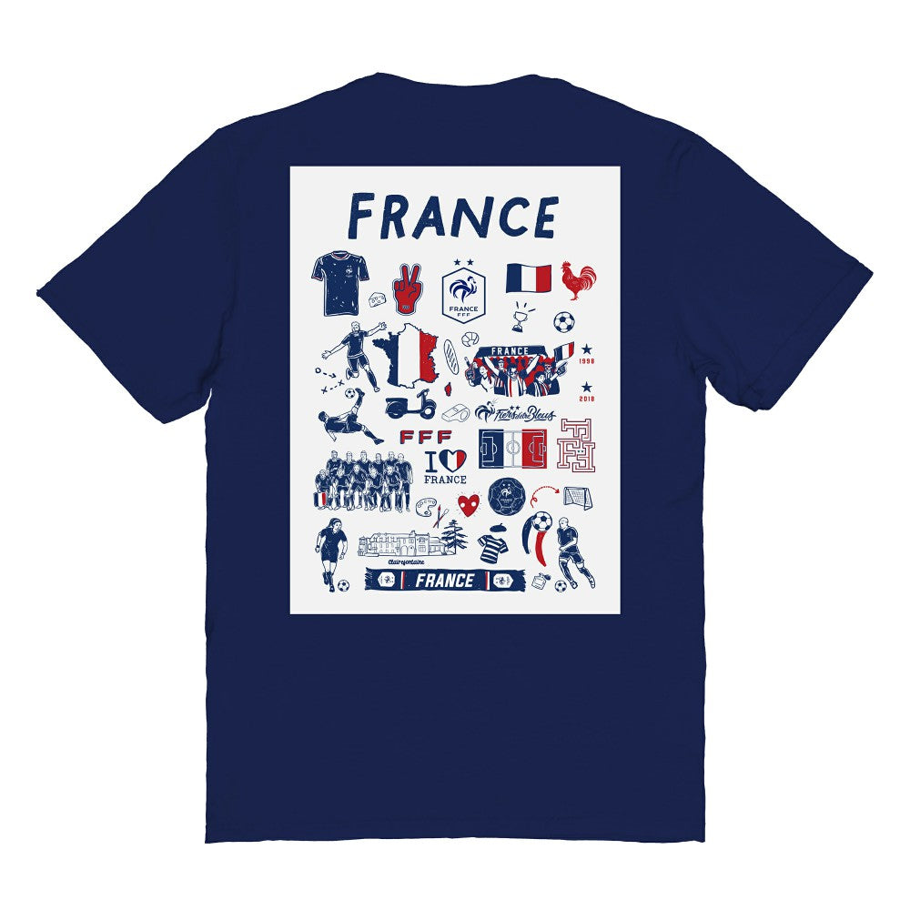 France National Team Vive La Fete Women's Impressions Artwork Fitted T-Shirt -  Navy