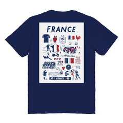 France National Team Vive La Fete Women's Impressions Artwork Fitted T-Shirt -  Navy