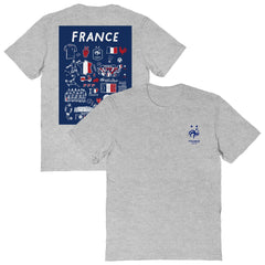 France National Team Vive La Fete Women's Impressions Artwork Fitted T-Shirt -  Gray