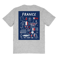 France National Team Vive La Fete Women's Impressions Artwork Fitted T-Shirt -  Gray