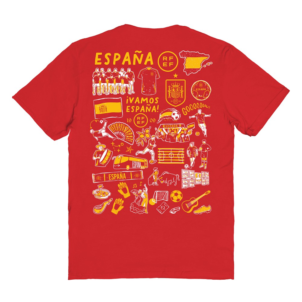 Spain National Team Vive La Fete Women's Impressions Artwork Fitted T-Shirt -  Red