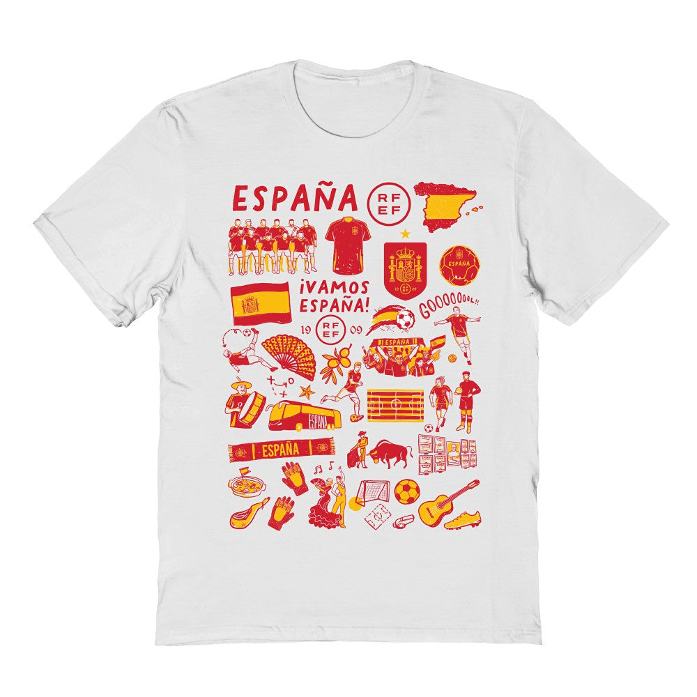 Spain National Team Vive La Fete Women's Impressions Artwork Fitted T-Shirt -  White