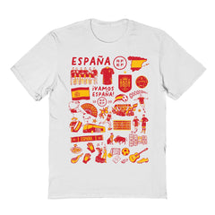 Spain National Team Vive La Fete Women's Impressions Artwork Fitted T-Shirt -  White