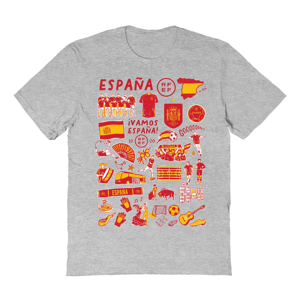 Spain National Team Vive La Fete Women's Impressions Artwork Fitted T-Shirt -  Gray