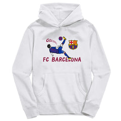 Barcelona Vive La Fete Youth Chilena Style Hoodie -  White