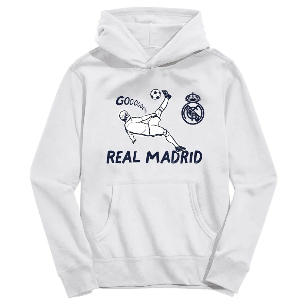 Real Madrid Vive La Fete Youth Chilena Style Hoodie -  White