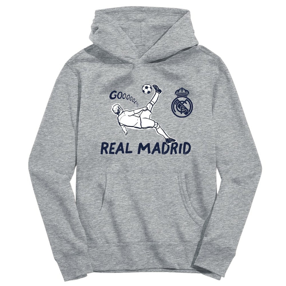 Real Madrid Vive La Fete Youth Chilena Style Hoodie -  Gray