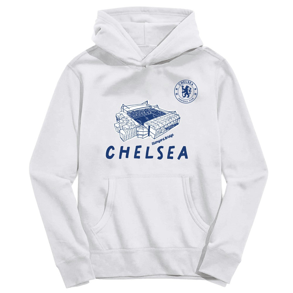 Chelsea Vive La Fete Youth Stadium Style Hoodie -  White