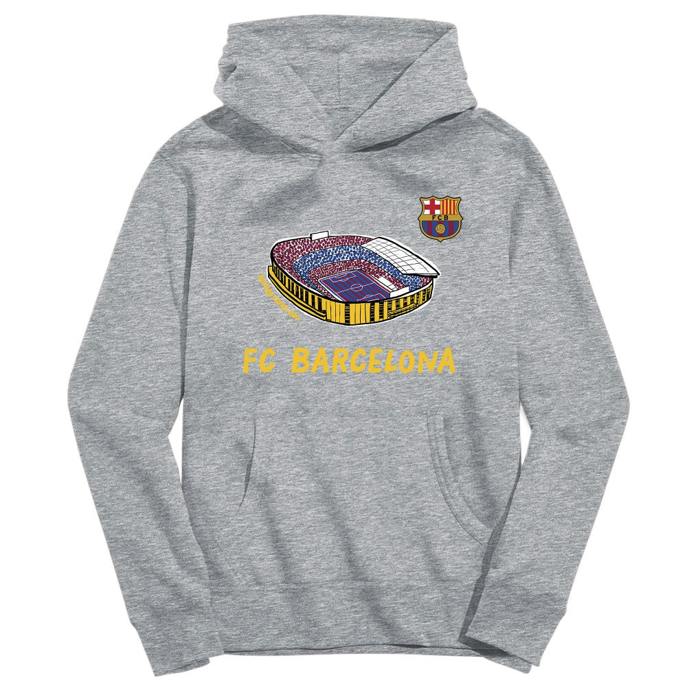 Barcelona Vive La Fete Youth Stadium Style Hoodie -  Gray