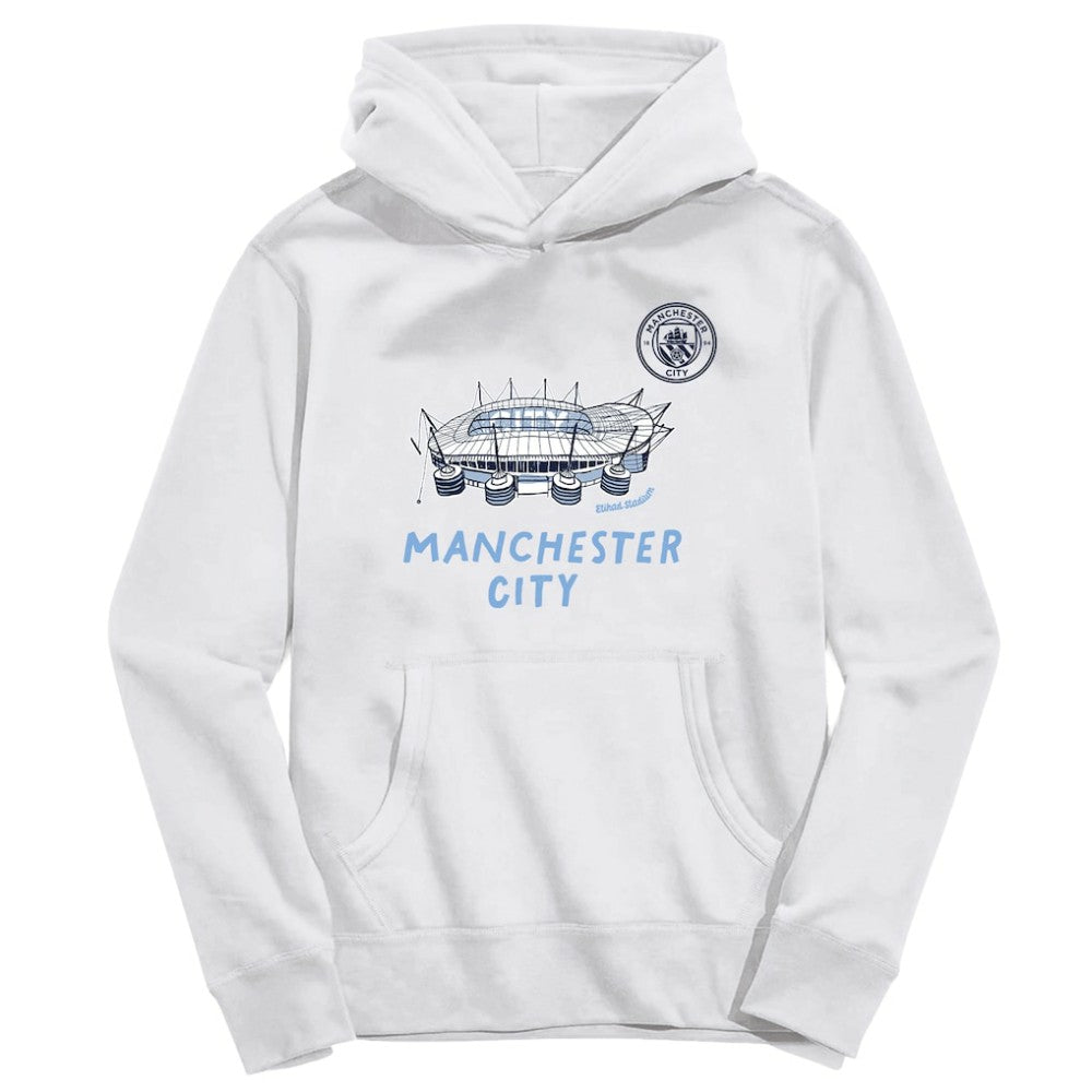 Manchester City Vive La Fete Youth Stadium Style Hoodie -  White