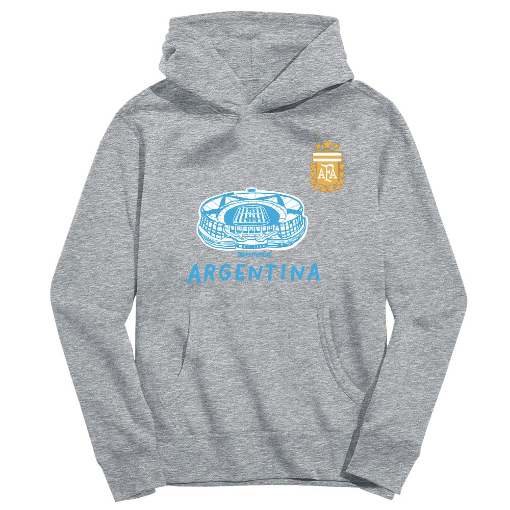 Argentina National Team Vive La Fete Youth Stadium Style Hoodie -  Gray