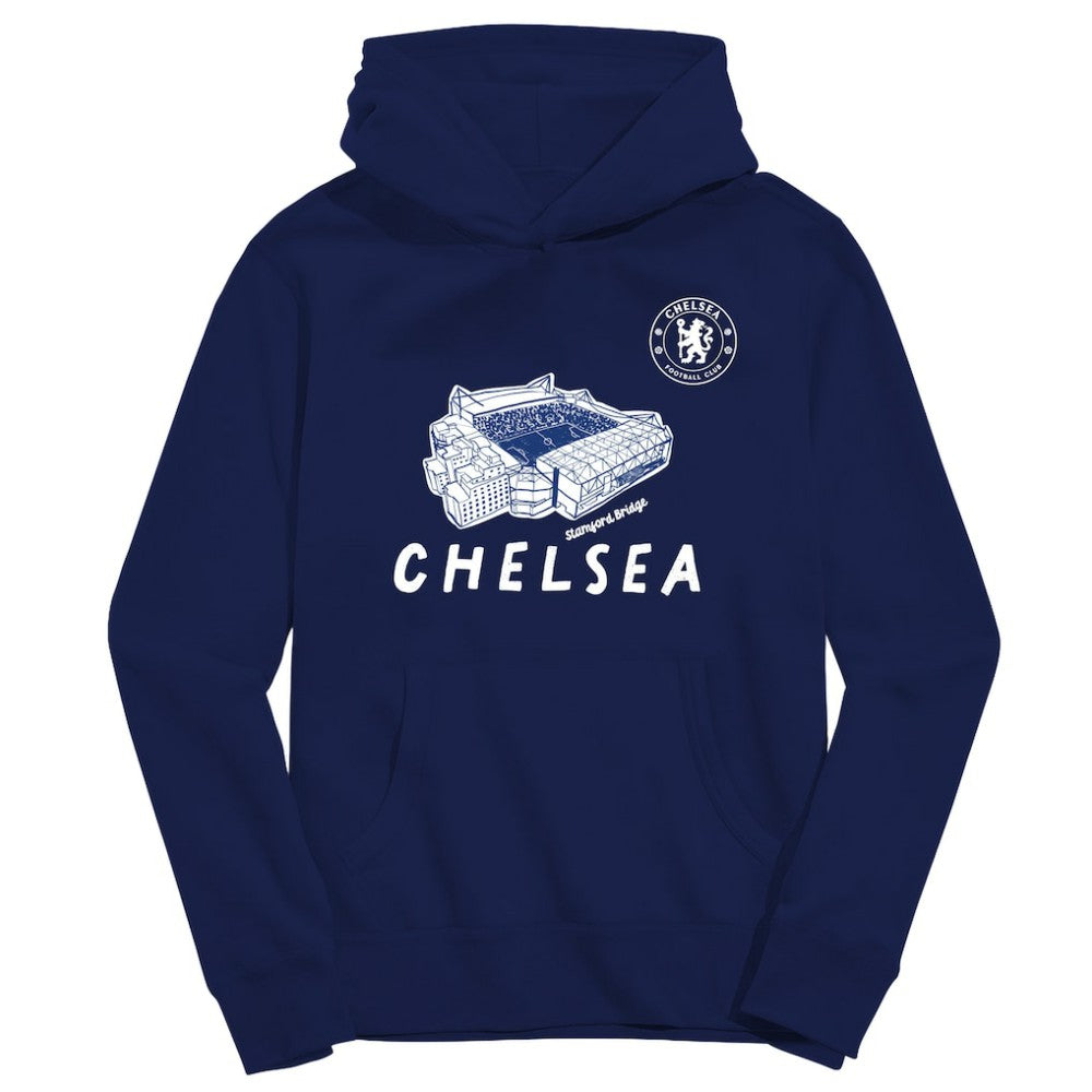 Chelsea Vive La Fete Youth Stadium Style Hoodie -  Navy
