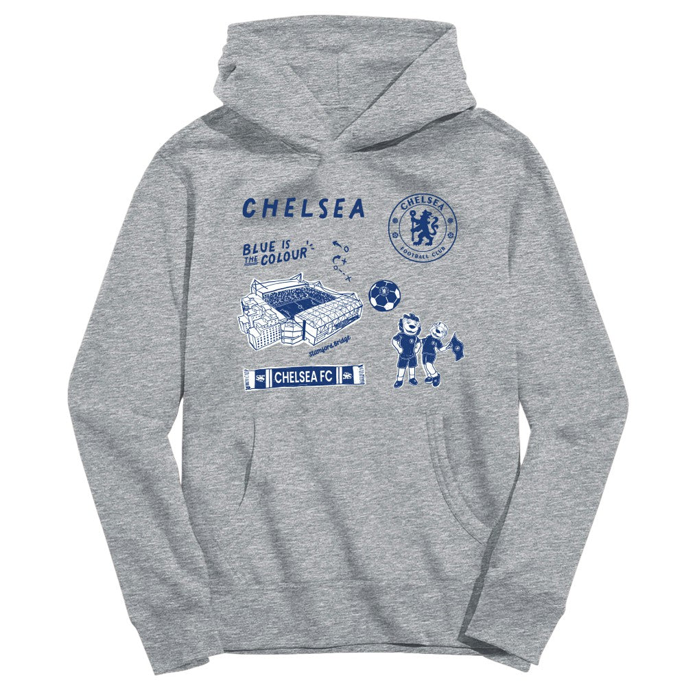 Chelsea Vive La Fete Youth Impressions Icons Hoodie -  Gray