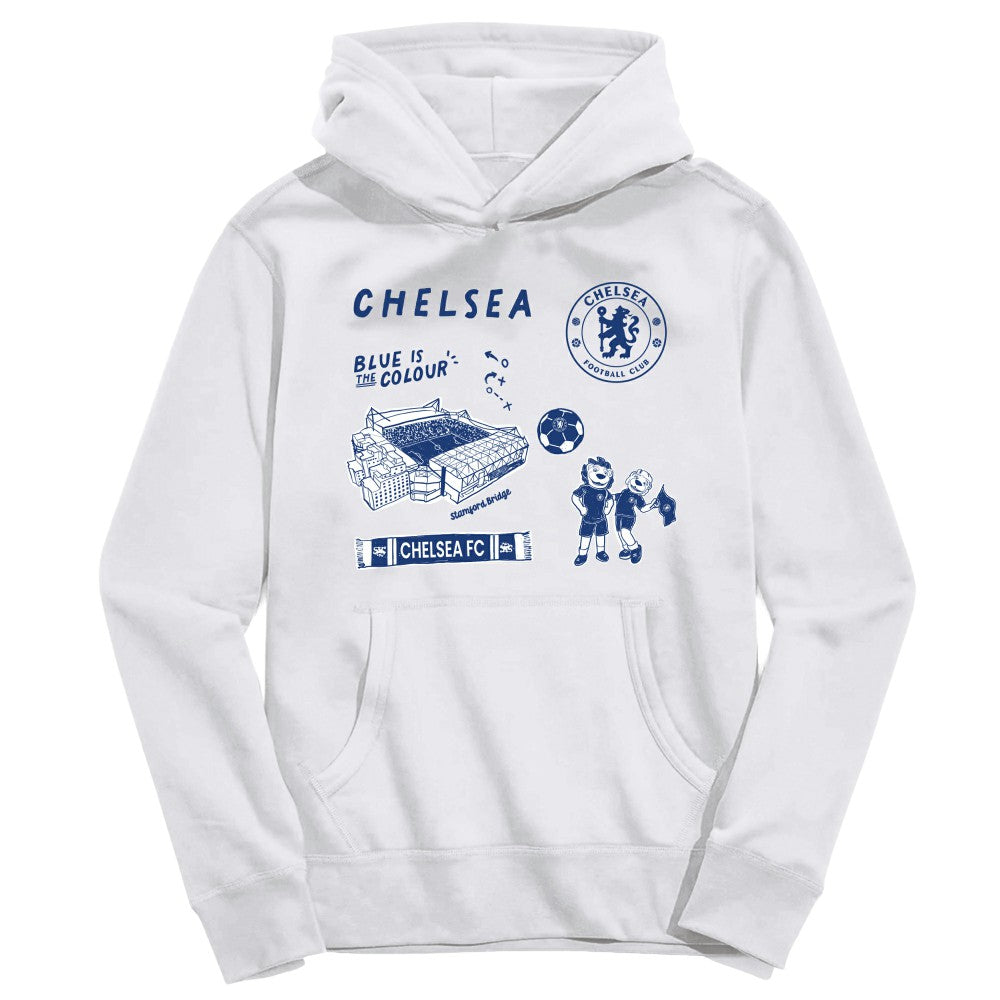 Chelsea Vive La Fete Youth Impressions Icons Hoodie -  White