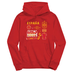 Spain National Team Vive La Fete Youth Impressions Icons Hoodie -  Red