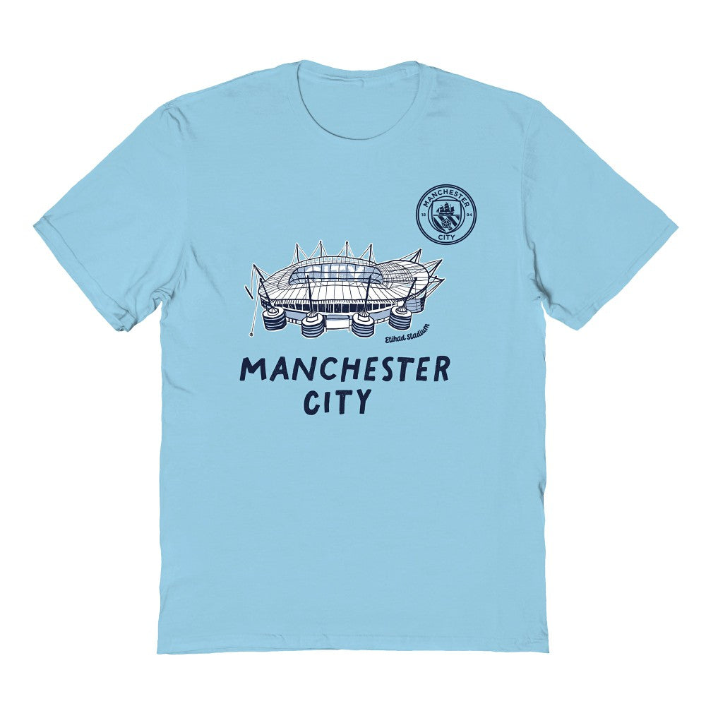 Manchester City Vive La Fete Youth Chilena Style T-Shirt -  Light Blue