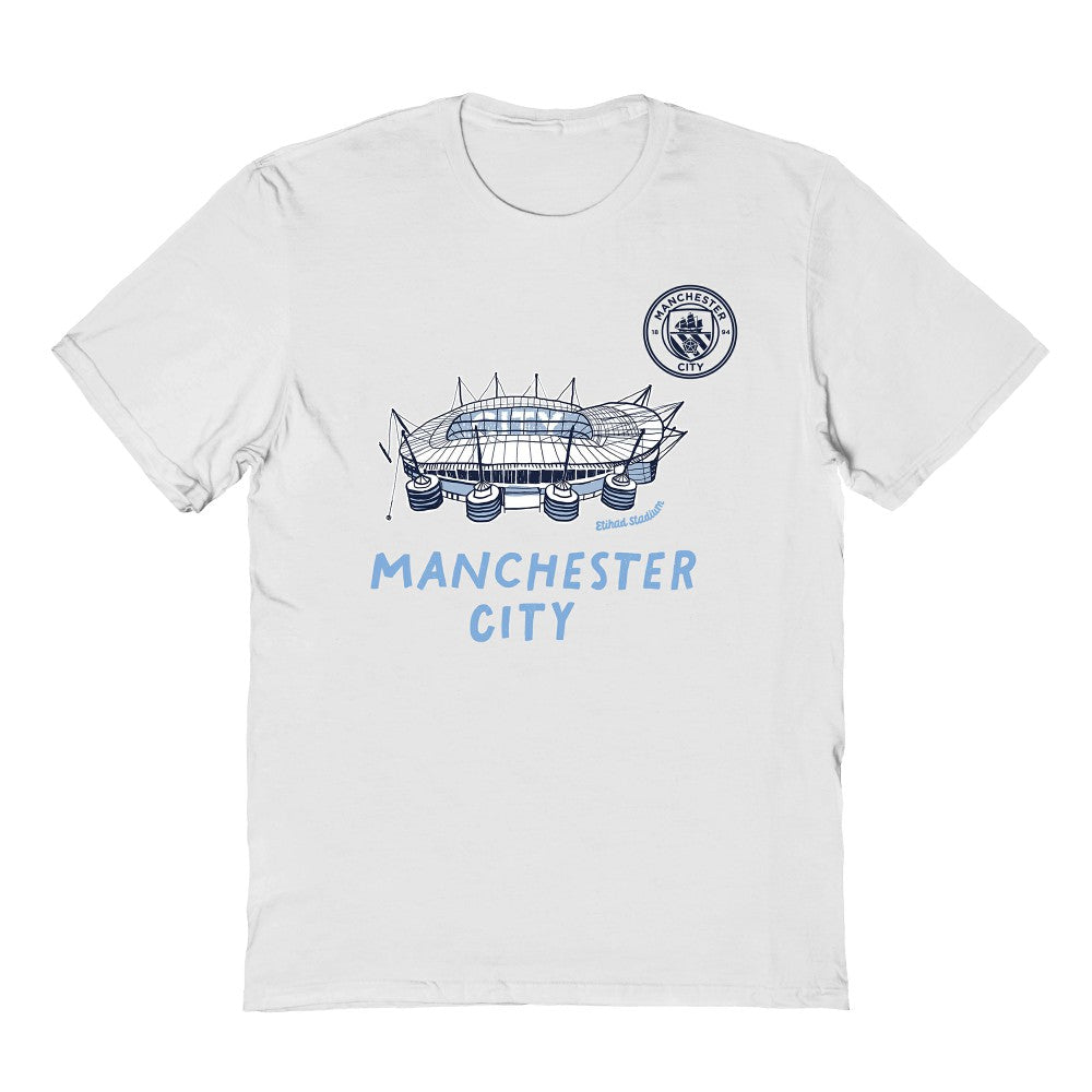 Manchester City Vive La Fete Youth Chilena Style T-Shirt -  White