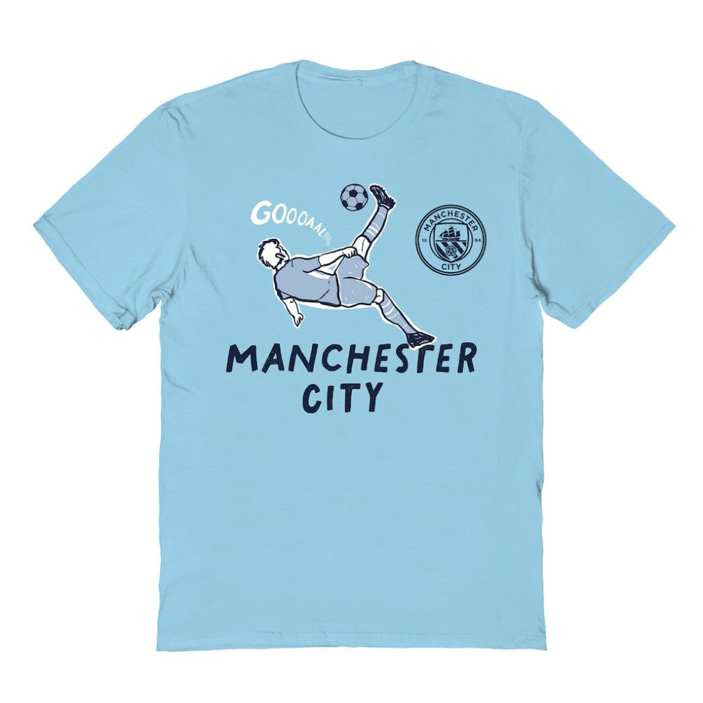 Manchester City Vive La Fete Youth Chilena Style T-Shirt -  Light Blue
