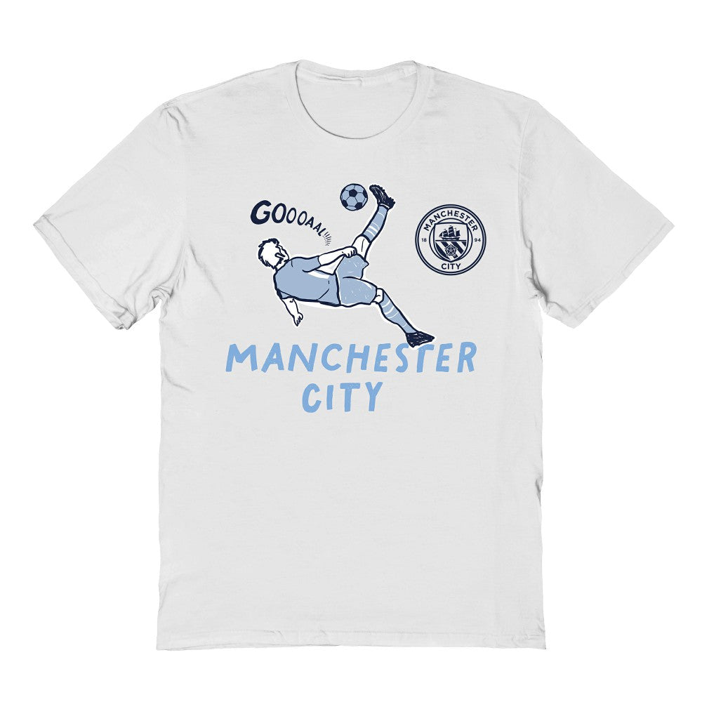Manchester City Vive La Fete Youth Chilena Style T-Shirt -  White