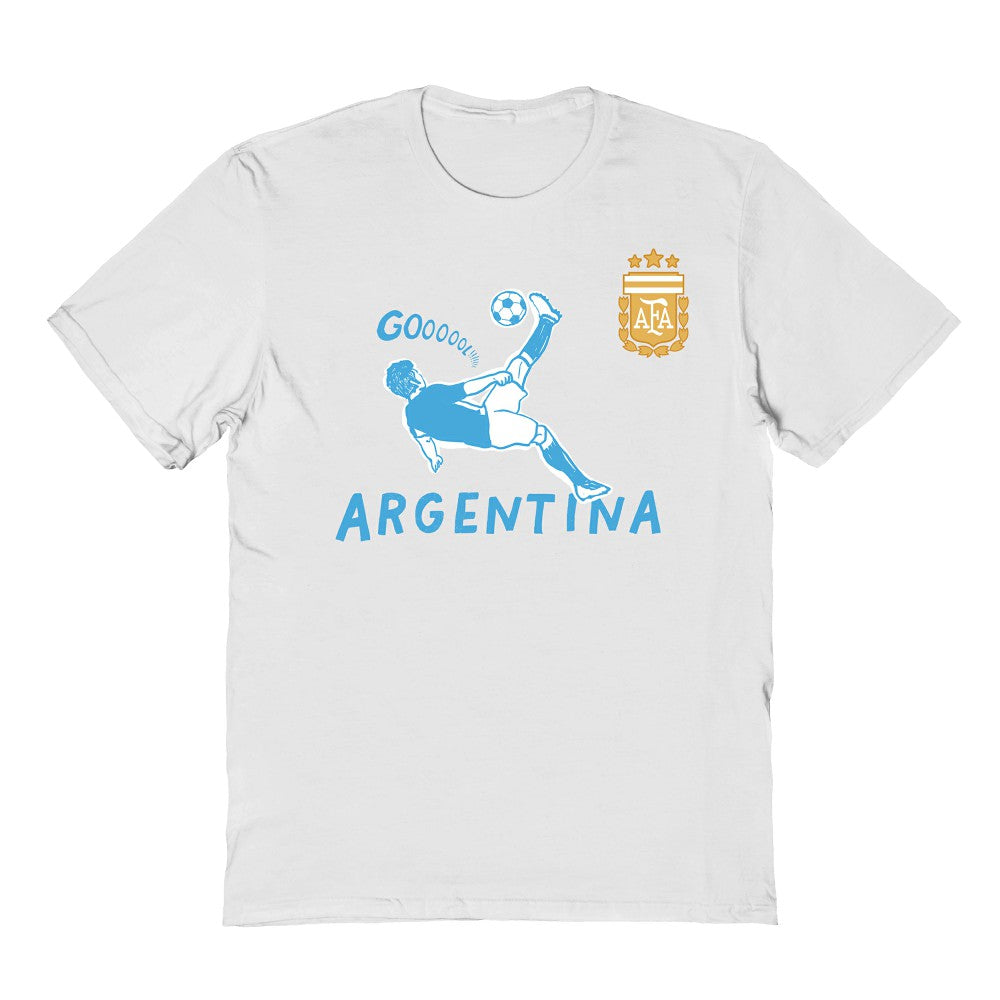 Argentina National Team Vive La Fete Youth Chilena Style T-Shirt -  White