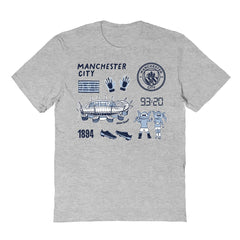 Manchester City Vive La Fete Youth Impressions Icons T-Shirt -  Gray