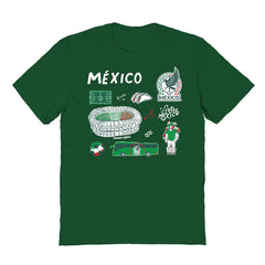 Mexico National Team Vive La Fete Youth Impressions Icons T-Shirt -  Green