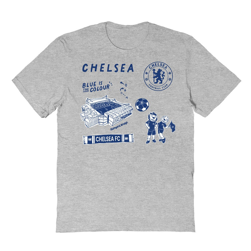 Chelsea Vive La Fete Youth Impressions Icons T-Shirt -  Gray