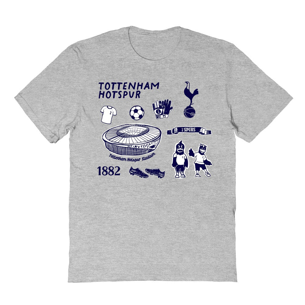 Tottenham Hotspur Vive La Fete Youth Impressions Icons T-Shirt -  Gray