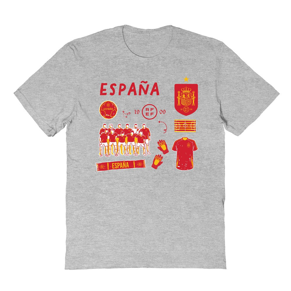 Spain National Team Vive La Fete Youth Impressions Icons T-Shirt -  Gray