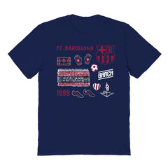 Barcelona Vive La Fete Youth Impressions Icons T-Shirt -  Navy