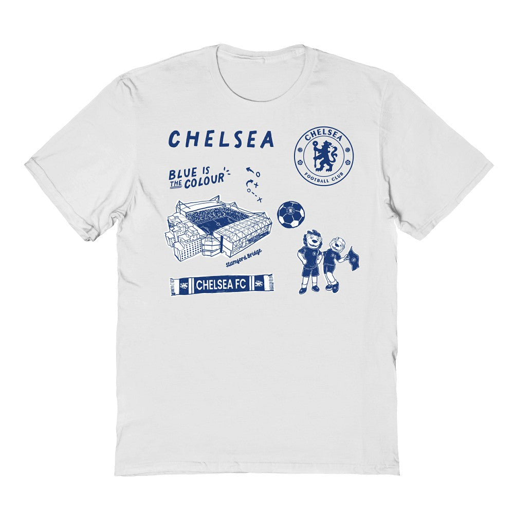Chelsea Vive La Fete Youth Impressions Icons T-Shirt -  White