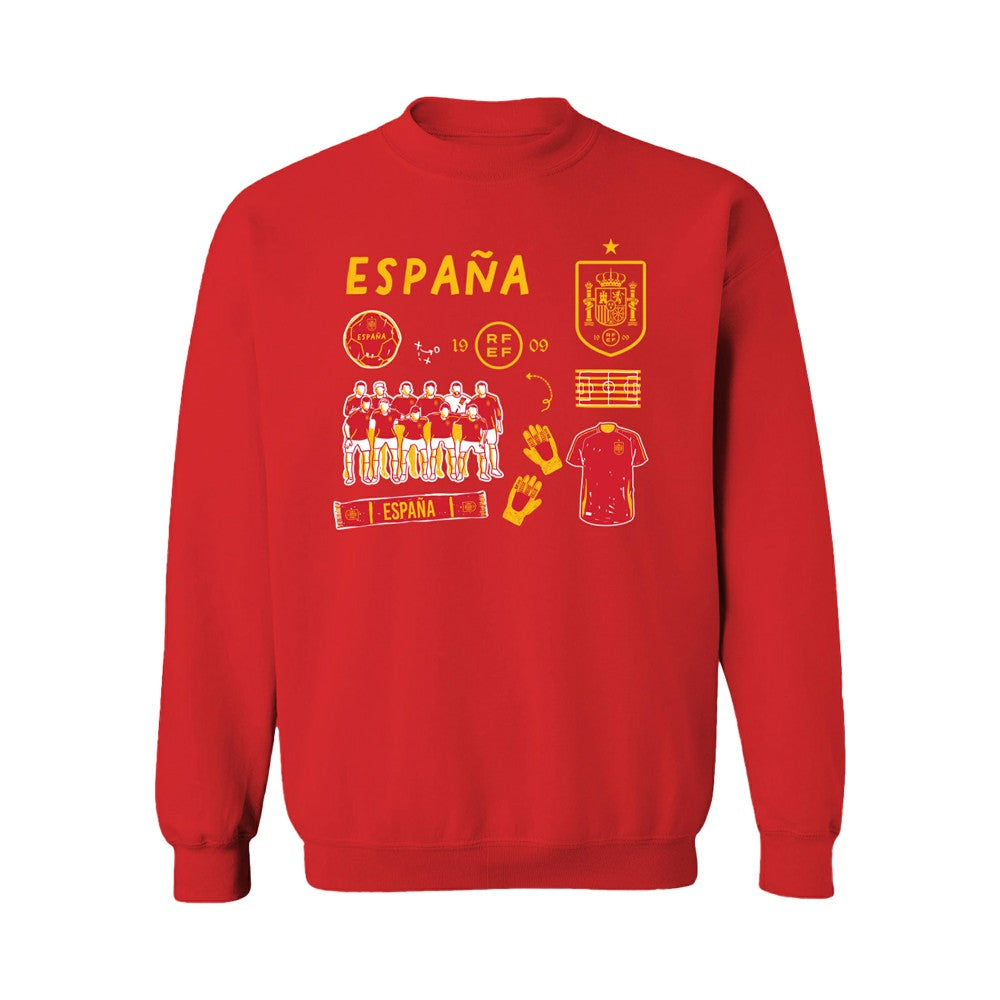 Spain National Team Vive La Fete Women's Impressions Icons Sweatshirt -  Red